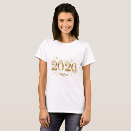 Hallo 2026 T-shirt – Elegant Goud Nieuwjaar