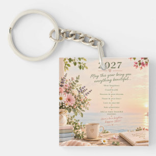  Hallo 2027 – Een Jaar van Hoop, Geluk & Schoonhei Sleutelhanger