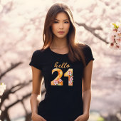 Hallo 21 Cherry Blossom 21st Birthday T-shirt