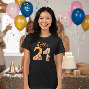 Hallo 21 Kersenbloesem 21e Verjaardag T-shirt