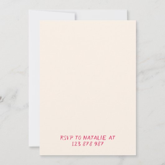 hallo 21e Hand getrokken taart Kaart (Achterkant)