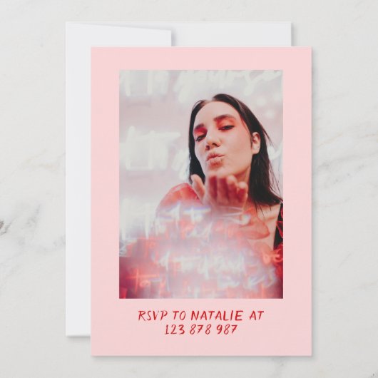 hallo 21e roze rode taart kaart (Achterkant)