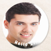 hallo 21e verjaardag foto ronde kartonnen onderzetter (Voorkant)