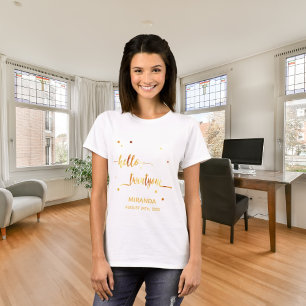 hallo 21e verjaardag typografie naamdatum 21 t-shirt