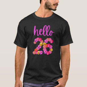 hallo 26 Jaar Oud Verjaardagsbloem T-shirt