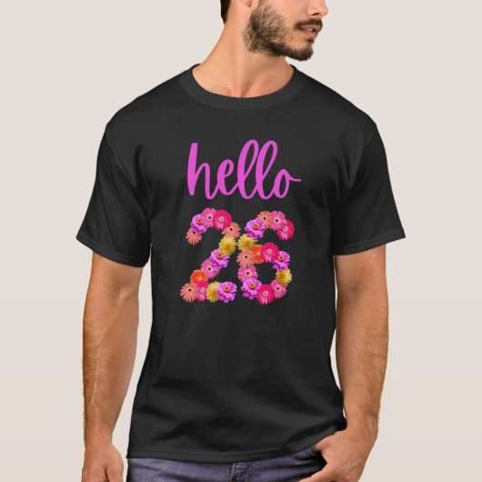 hallo 26 Jaar Oud Verjaardagsbloem T-shirt (Voorkant)
