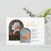 hallo 2 Baby Foto's met handschrift Aankondiging (Staand voorkant)