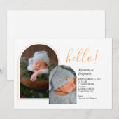 hallo 2 Baby Foto's met handschrift Aankondiging (Voorkant / Achterkant)