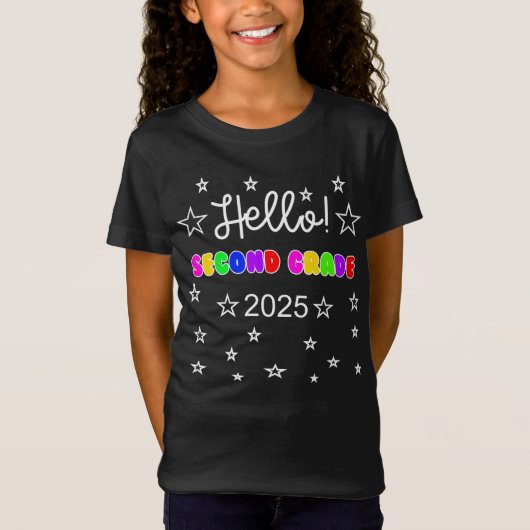 Hallo 2e klas 2025 Schattige Terug naar school T-s T-shirt (Voorkant)