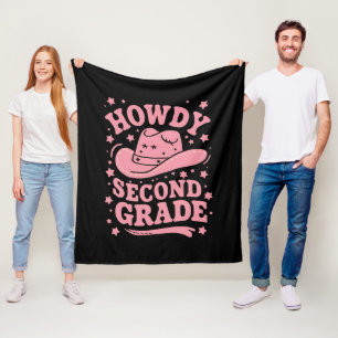 Hallo 2e klas cowboy cowgirl terug naar school fleece deken