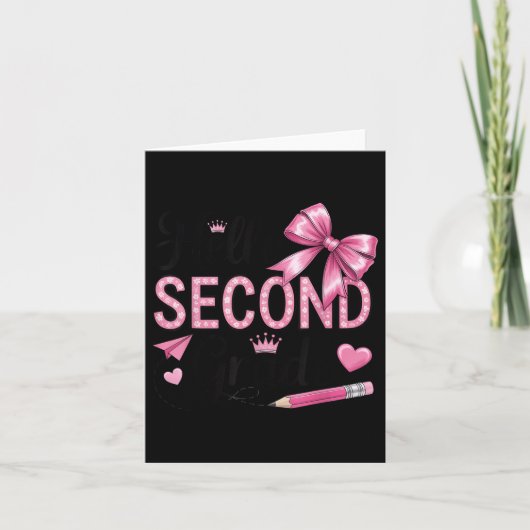 Hallo 2e klas eerste dag van school Coquette Te Kaart (Voorkant)