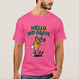 Hallo 2e klas grappig potlood terug naar school le t-shirt