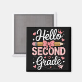 Hallo 2e klas grappig terug naar school 2e klas magneet (Voorkant / Achterkant)