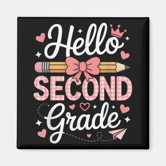 Hallo 2e klas grappig terug naar school 2e klas magneet (Voorkant)