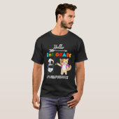 Hallo 2e klas Kitty Cat Panda Beer Terug naar scho T-shirt (Voorkant volledig)