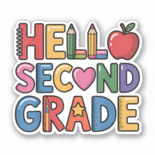 Hallo 2e klas Schattige terug naar school Sticker