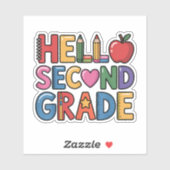 Hallo 2e klas Schattige terug naar school Sticker (Vel)