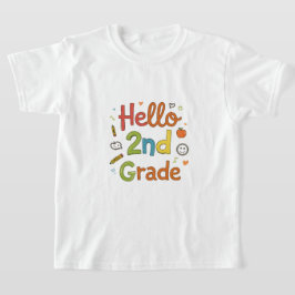 Hallo 2e klas | Schattigee Doodle Art voor Back 2S T-shirt