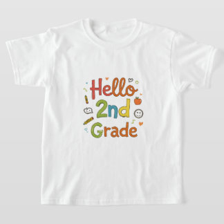 Hallo 2e klas | Schattigee Doodle Art voor Back 2S T-shirt
