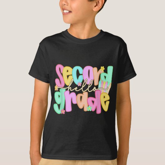 Hallo 2e klas Shirt eerste dag van terug naar scho (Voorkant)