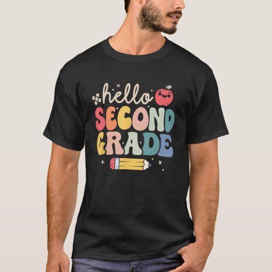 Hallo 2e klas Shirt Terug naar school Docent (Voorkant)