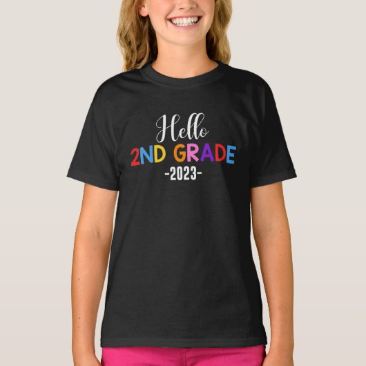 Hallo 2e klas t-shirt (Voorkant)