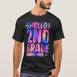 Hallo 2e klas Tie Dye eerste dag terug naar school T-shirt