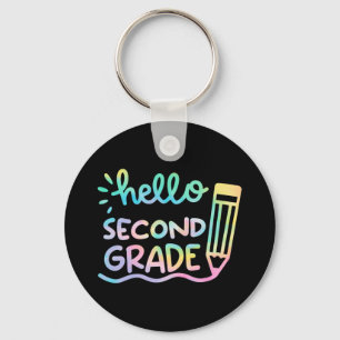 Hallo 2e klas Tie Dye Leraren Kinderen Terug naar Sleutelhanger
