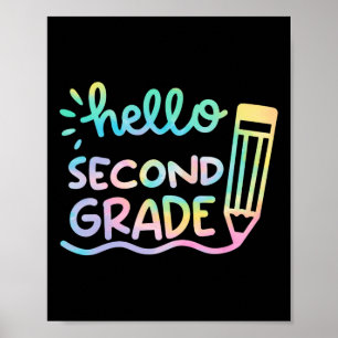 hallo 2e klas Tie Dye Teachers Kinder Terug naar S Poster