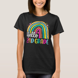 Hallo 2nd Grade regenboog voor leraren meisjes Kin T-shirt