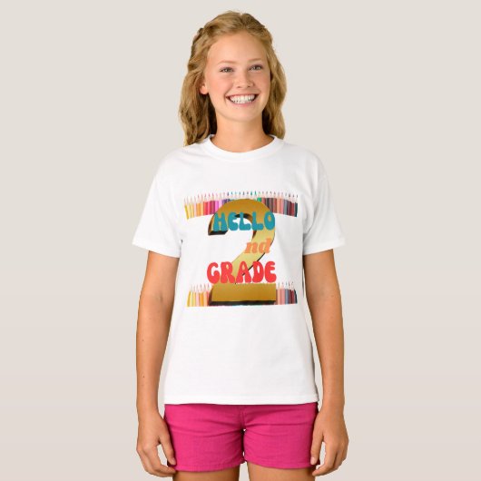 Hallo 2nd grade shirt, tweedegraads vibes, t-shirt (Voorkant volledig)