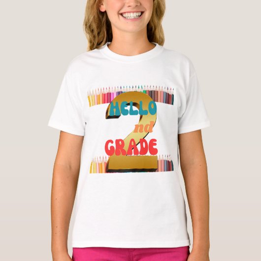 Hallo 2nd grade shirt, tweedegraads vibes, t-shirt (Voorkant)