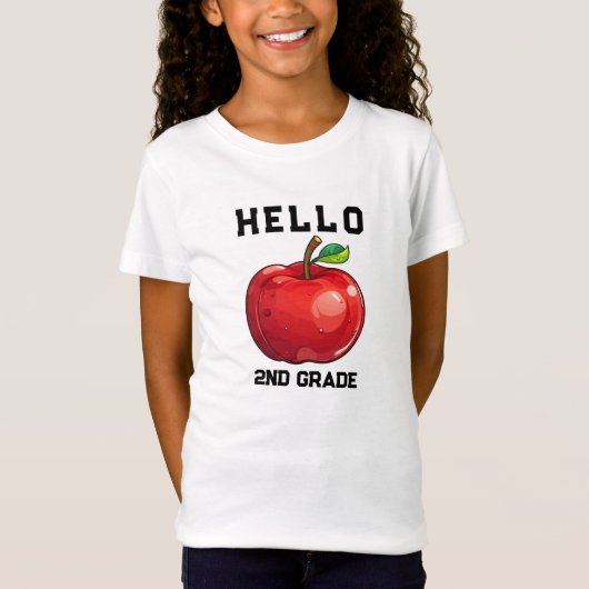 Hallo 2nd Grade Terug naar School T-shirt (Voorkant)