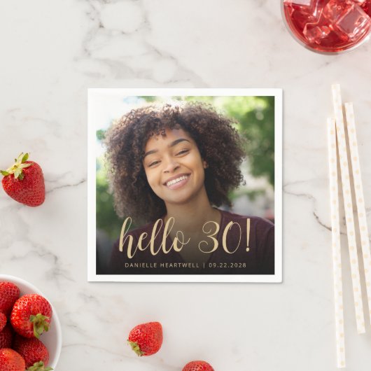 Hallo 30 Dertigste Verjaardag Party Foto Servet (Insitu)