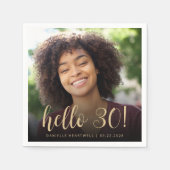 Hallo 30 Dertigste Verjaardag Party Foto Servet (Voorkant)