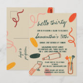 Hallo 30 Dertigste wijnmakerij Lunch Verjaardag Briefkaart (Voorkant / Achterkant)