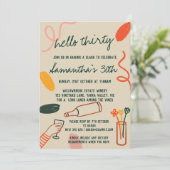 Hallo 30 Dertigste wijnmakerij Lunch Verjaardag Kaart (Staand voorkant)