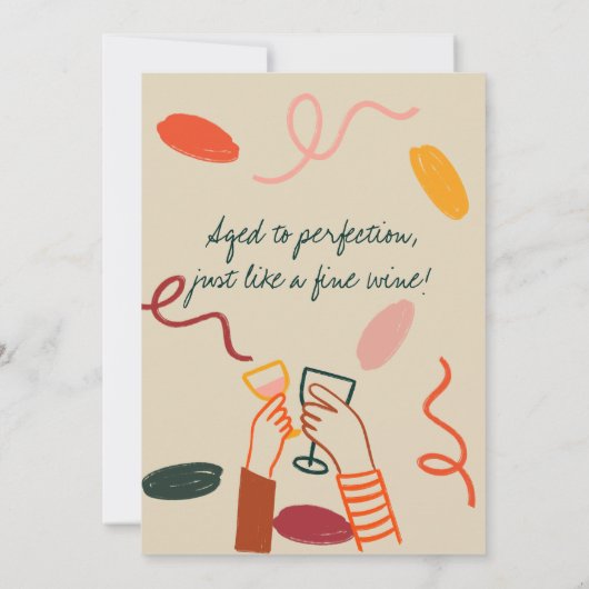 Hallo 30 Dertigste wijnmakerij Lunch Verjaardag Kaart (Achterkant)