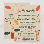 Hallo 30 Dertigste wijnmakerij Lunch Verjaardag Kaart (Voorkant / Achterkant)