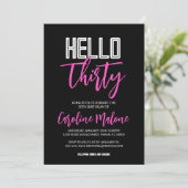 hallo 30 e verjaardag uitnodiging (Staand voorkant)