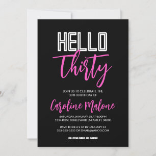 hallo 30 e verjaardag uitnodiging