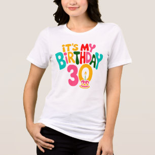 Hallo 30! Laten we het vieren! Tri-Blend Shirt