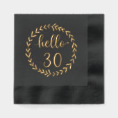 Hallo 30 Moderne 30e Verjaardag Dertigste Folie Servetten (Voorkant)