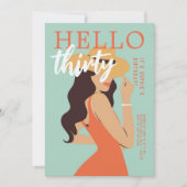 Hallo 30 Retro Poster roze 30ste verjaardag Kaart (Voorkant)