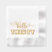 Hallo 30e verjaardag Elegant Modern Folie Servetten (Voorkant)