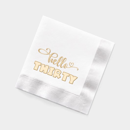 Hallo 30e verjaardag Elegant Modern Folie Servetten (Links)