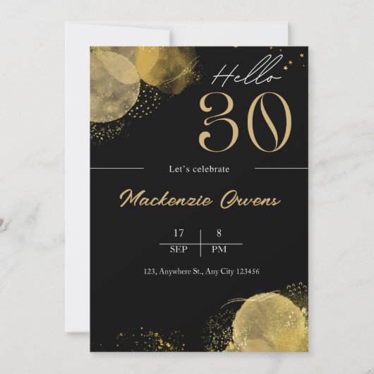 Hallo 30e verjaardag kaart (Voorkant)