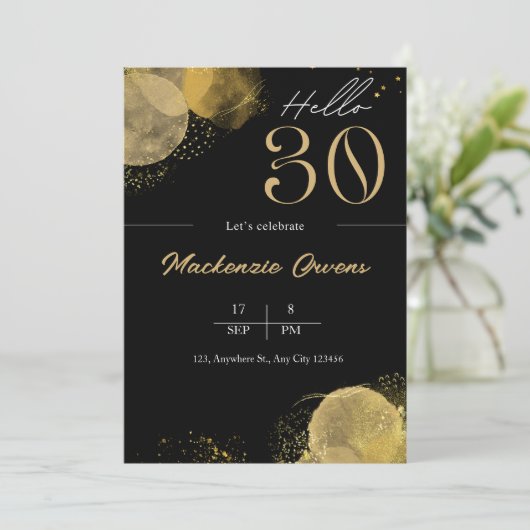 Hallo 30e verjaardag kaart (Staand voorkant)