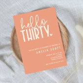 Hallo 30e verjaardag moderne perzik minimaal kaart