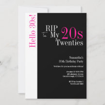 hallo 30e verjaardag RIP 20s